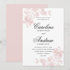Elegante Vintage Bloemen Bruiloft Kaart