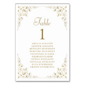 Elegante Vintage Bloemen Goud Witte Bruiloft Kaart (Voorkant)