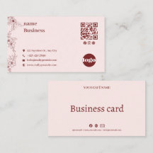 Elegante vintage bloemencode zakenkaart met QR-cod