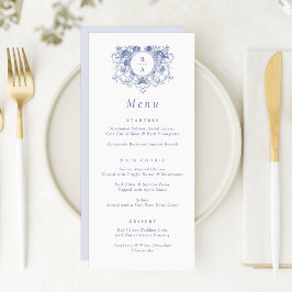 Elegante Vintage Bloemenkroon Bruiloftsmenu Menu