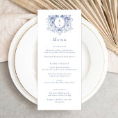 Elegante Vintage Bloemenkroon Bruiloftsmenu Menu