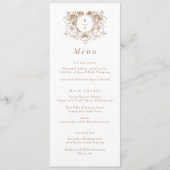 Elegante vintage bloemenkroon trouwmenu menu (Voorkant)