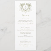 Elegante Vintage Bloemenkroon Trouwmenu Menu (Voorkant)