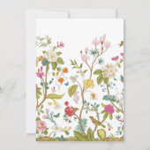 Elegante Vintage Bloemenprint Save The Date (Achterkant)