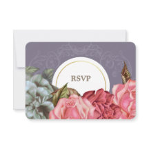 Elegante Vintage Bloemenschildering RSVP Kaarten
