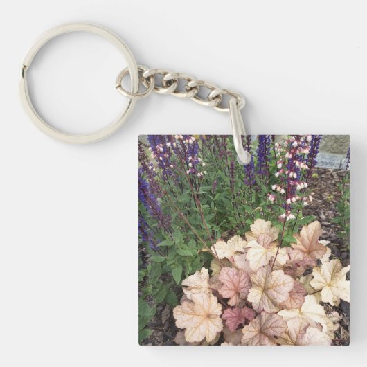 Elegante vintage bloemensieraden sleutelhanger (voorkant)