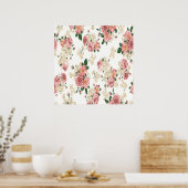 Elegante vintage bloemige behangposter poster (Keuken)