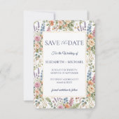 Elegante Vintage Bloemige Botanische Save The Date (Voorkant)