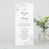 Elegante Vintage Bloemige Bruiloft Programmakaart (Staand voorkant)