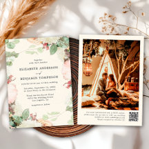 Elegante Vintage Bloemige Eucalyptusrozen Bruiloft