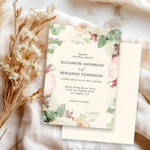 Elegante Vintage Bloemige Eucalyptusrozen Bruiloft