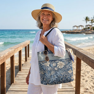 Elegante Vintage Bloemige Pensioencadeaus voor Moe Tote Bag