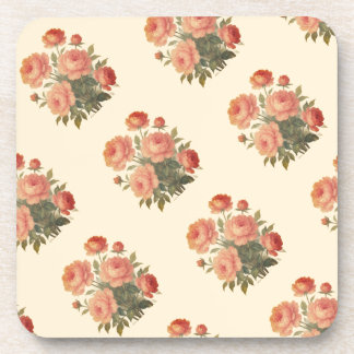 Elegante Vintage Bloemige Roze Pioenrozen  Bier Onderzetter