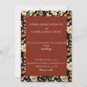 Elegante Vintage Bloemige Trouw Uitnodiging (Voorkant)