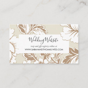 Elegante Vintage Bloemige Trouwwebsite Visitekaartje