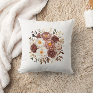 Elegante vintage bloemkussen met zachte neutrale t kussen