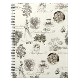 Elegante vintage bloemmotief notitieboek