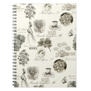 Elegante vintage bloemmotief notitieboek