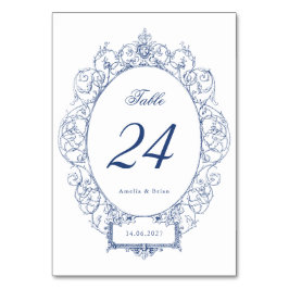 Elegante Vintage Bloemornament Lijst Bruiloft Kaart