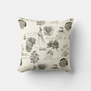 Elegante vintage bloempatroon kussen