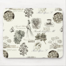 Elegante vintage bloempatroon muismat