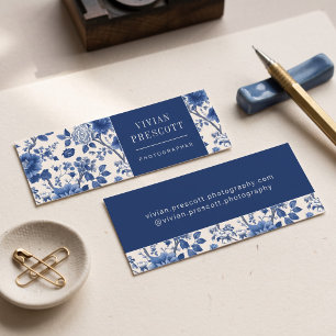 Elegante vintage bloemrand ontwerp mini visitekaartje