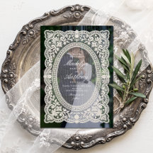 Elegante Vintage Bloemrijke Kanten Frame Foto Brui