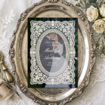 Elegante Vintage Bloemrijke Kanten Frame Foto Brui