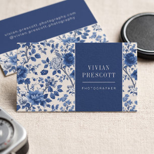 Elegante Vintage Bloemrijke Randontwerp Visitekaartje