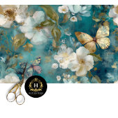 Elegante Vintage Bloemstoel Upcycle Decoupage Tissuepapier