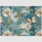 Elegante Vintage Bloemstoel Upcycle Decoupage Tissuepapier (Voorkant)