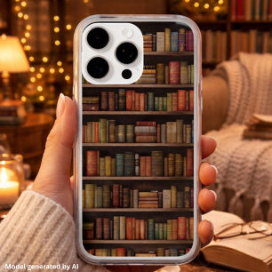 Elegante Vintage Boekenplank – Dark Academia Cadea iPhone 15 Pro Max Hoesje