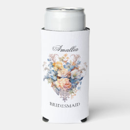 Elegante Vintage Boeket Bruidsmeisje Voorstel Cade Seltzer Blikjeskoeler