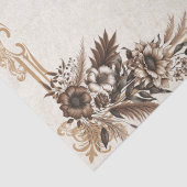 Elegante Vintage Boheem Bloemige Bruiloft Tissuepapier (Detail)