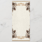 Elegante Vintage Boheemse Bloemen Bruiloftsmenu Menu (Achterkant)