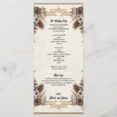 Elegante Vintage Boheemse Bloemige Bruiloft  Programmakaart (Achterkant)