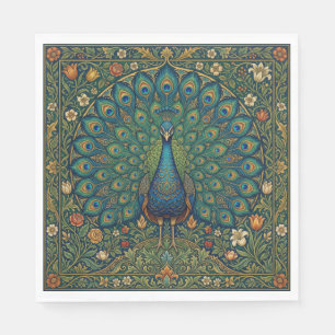 Elegante vintage boheemse pauw ontwerp servet