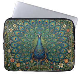 Elegante vintage bohemien pauwontwerp laptop sleeve