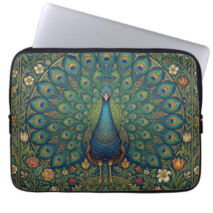 Elegante vintage bohemien pauwontwerp laptop sleeve