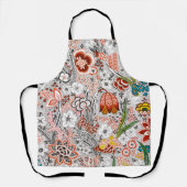 Elegante Vintage Boho Abstracte Bloemschildering | Schort (Voorkant)