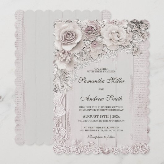 Elegante Vintage Boho Bruiloft Templates Kaart (Voorkant / Achterkant)