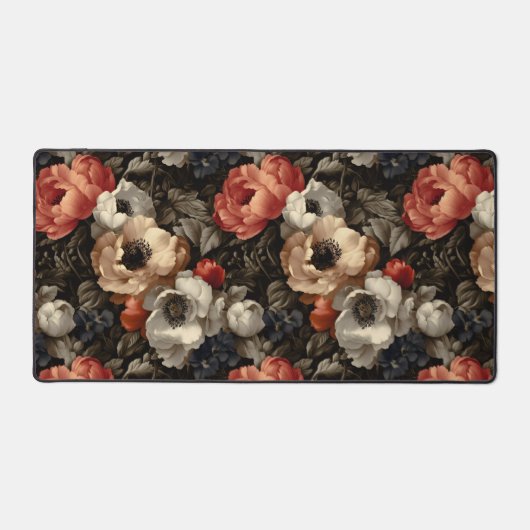 Elegante Vintage Botanische Bloemige Bureaumat (Voorkant)