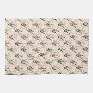 Elegante Vintage Botanische Camee Bloem Theedoek C