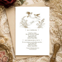 Elegante Vintage Botanische Details Bijlagekaart