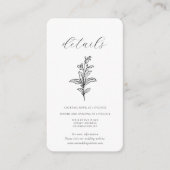 Elegante Vintage Botanische Enclosure Informatiekaartje (Voorkant)