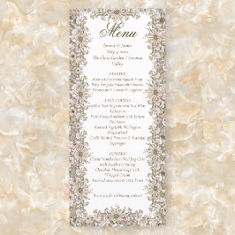Elegante Vintage Botanische Frame Huwelijksmenu Ka Menu