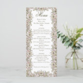 Elegante Vintage Botanische Frame Huwelijksmenu Ka Menu (Staand voorkant)