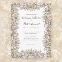 Elegante Vintage Botanische Frame Trouw Uitnodigin