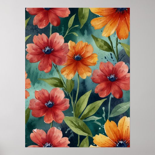 Elegante Vintage Botanische Kunst Poster (Voorkant)