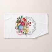 Elegante Vintage Botanische met Zilveren Krans Handdoek (Handdoek)